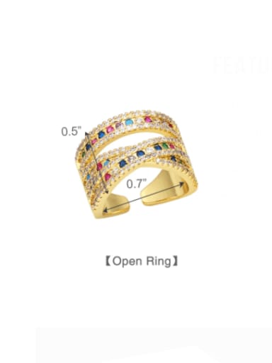A Brass Cubic Zirconia Geometric Hip Hop Stackable Ring