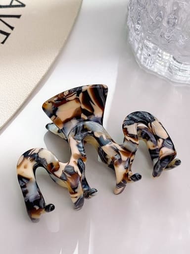 Beige 6cm Cellulose Acetate Trend Irregular Alloy Multi Color Jaw Hair Claw