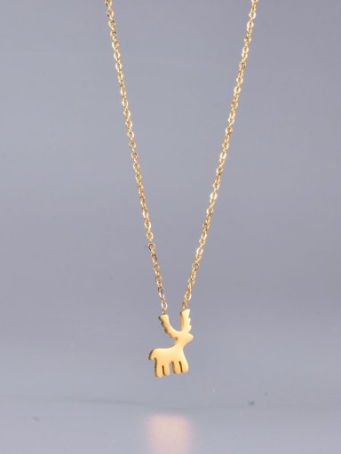 Titanium smooth Deer Minimalist Pendant Necklace