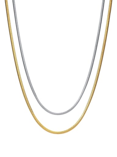 Titanium Steel Minimalist Snake Bone Chain Necklace