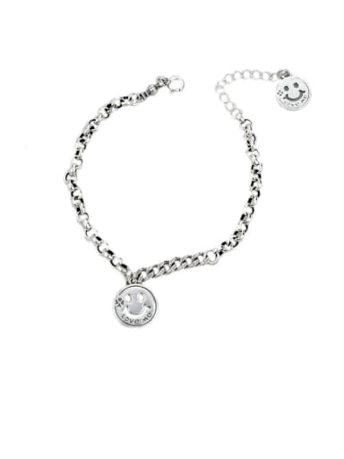 Vintage Sterling Silver With Platinum Plated Simplistic  Hollow Chain Bracelets