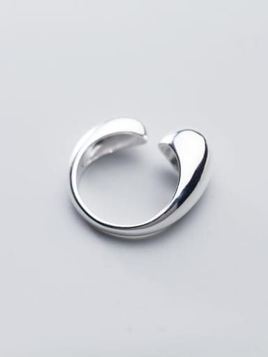 925 Sterling Silver  Smooth Water Drop Minimalist Free Size Ring