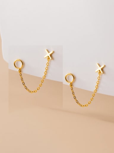 gold 925 Sterling Silver Tassel Minimalist Drop Earring