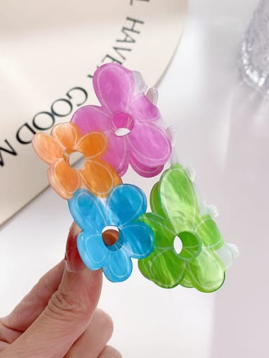 Four color flower 8.5cm Acrylic Trend Geometric Alloy Multi Color Jaw Hair Claw