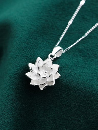 925 Sterling Silver Minimalist Flower  Pendant