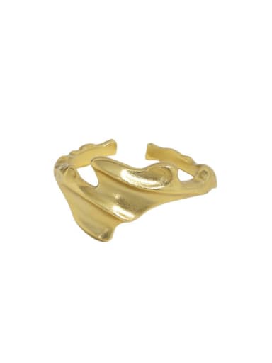 18K gold [12 Adjustable] 925 Sterling Silver Irregular Vintage Band Ring