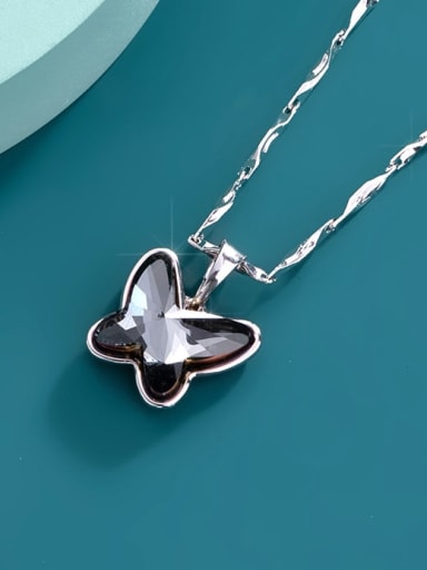 Alloy Crystal Butterfly Minimalist Necklace
