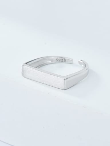 Platinum 925 Sterling Silver Smooth Geometric Minimalist Band Ring