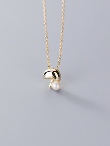 925 Sterling Silve Fashion cute mushroom imitation pearl chain