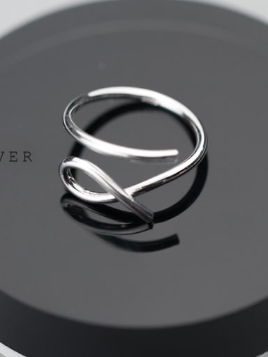 925 Sterling Silver Hollow Irregular Minimalist Free Size  Ring