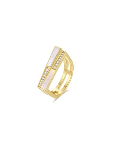 custom Brass Shell Geometric Minimalist Band Ring