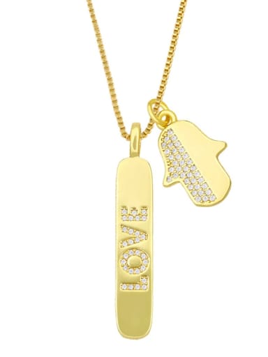 Brass Cubic Zirconia Star Vintage Monn Pendant Necklace