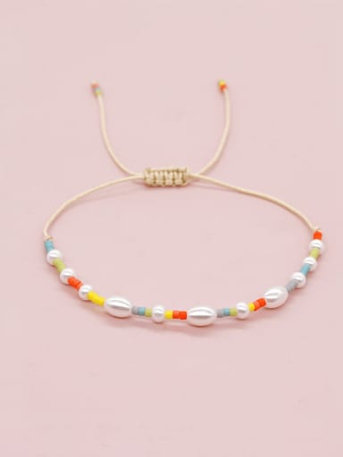 Zinc Alloy Miyuki Millet Bead Multi Color Geometric Minimalist Adjustable Bracelet