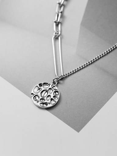 925 Sterling Silver Round Vintage Necklace