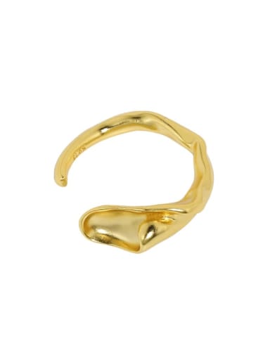 18K gold [No. 13 adjustable] 925 Sterling Silver Irregular Minimalist Band Ring