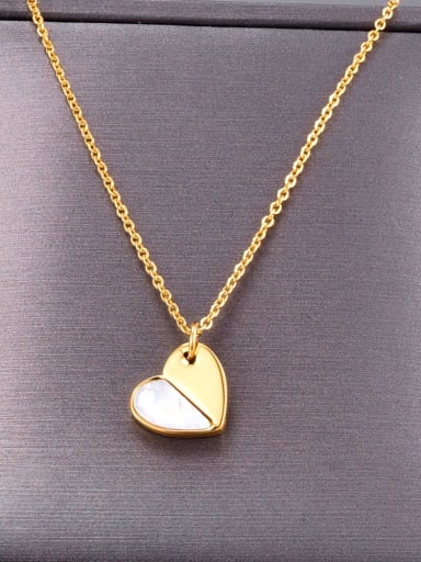 Titanium Shell Heart Minimalist pendant Necklace