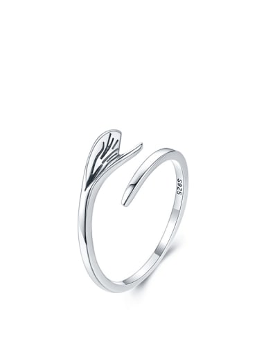 925 Sterling Silver Fish  Tail Trend Band Ring