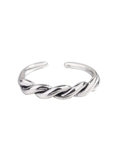925 Sterling Silver Vintage Twisted double-layer twist  Band Ring
