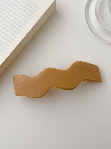 Wood grain coffee spring clip 9cm Wood Minimalist Geometric Alloy Hair Rope