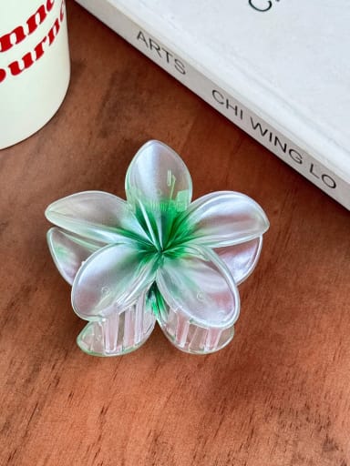 Green 8cm Cellulose Acetate Trend Flower Alloy Multi Color Jaw Hair Claw