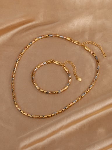 custom Brass Trend Irregular Bracelet and Necklace Set