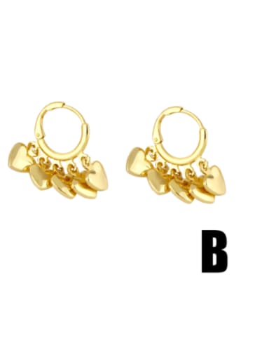 B Brass Crown Vintage Huggie Earring