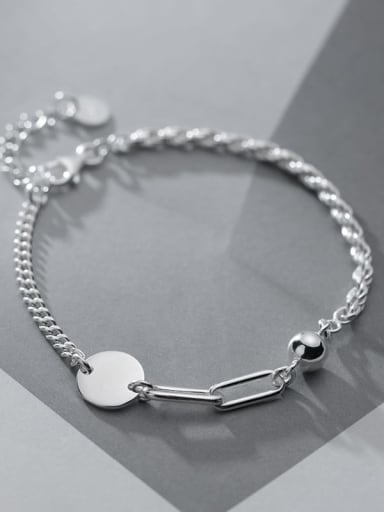 925 Sterling Silver Round Minimalist Strand Bracelet