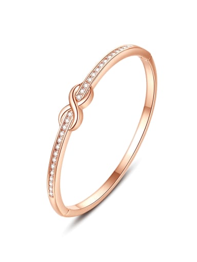 Brass Cubic Zirconia Geometric Cute Band Bangle