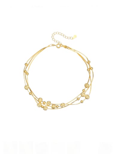 AS039 [Gold] 925 Sterling Silver Bell  Bead Minimalist  Anklet