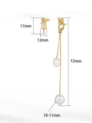 Pearl :7 -8mm, weight:3.67g 925 Sterling Silver Freshwater Pearl Irregular Vintage Drop Earring