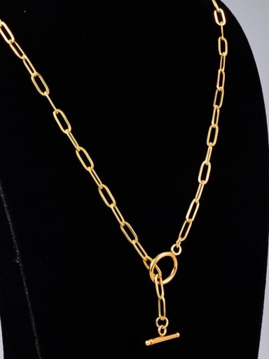 Titanium Steel  Hollow Geometric Chain Minimalist Necklace
