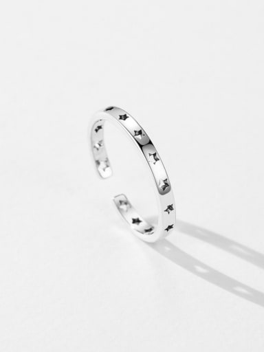 custom 925 Sterling Silver Pentagram Minimalist Band Ring