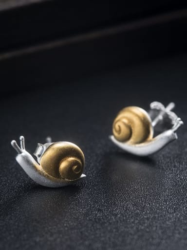 925 Sterling Silver  Vintage Snail Mushroom Pendant Necklace