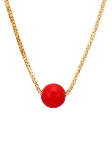 Section a red Alloy Imitation Pearl Geometric Minimalist Necklace