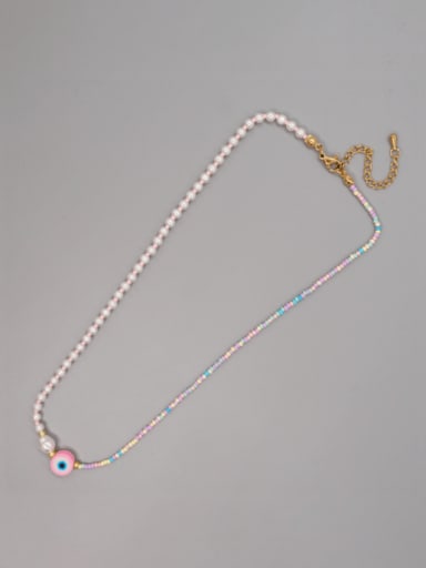 Miyuki Millet Bead Multi Color Evil Eye Bohemia  Handmade Beaded Necklace