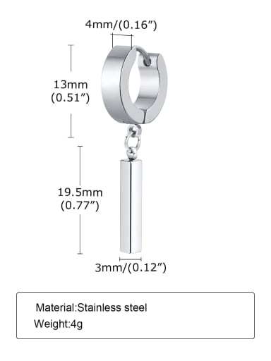 Single steel earrings Stainless steel Geometric Minimalist Single Earring