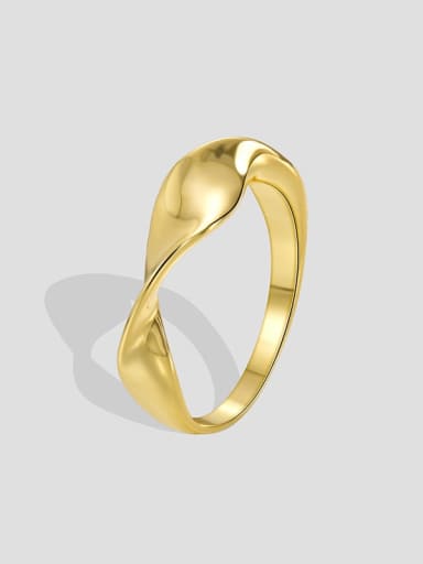 Brass Glossy Irregular Minimalist Band Ring