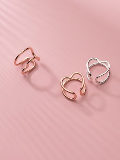 925 Sterling Silver Heart Minimalist Clip Earring