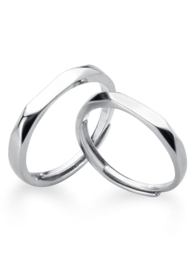 925 Sterling Silver Minimalist  Smooth Cut Free Size Ring