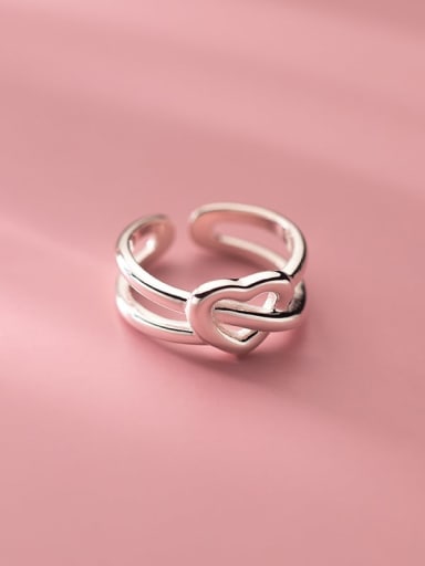 925 Sterling Silver Hollow Heart Minimalist Stackable Ring