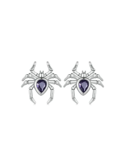 custom 925 Sterling Silver Cubic Zirconia Insect Cute Stud Earring