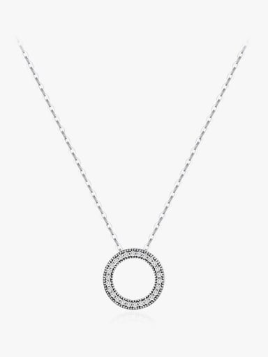Sterling Silver Necklace 925 Sterling Silver Cubic Zirconia Geometric Minimalist Necklace