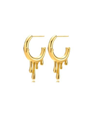 gold Stainless steel Water Drop Minimalist Stud Earring