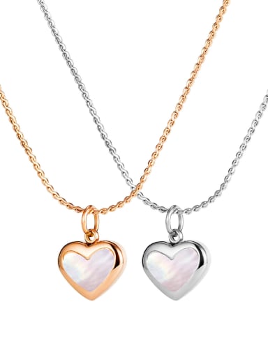 Titanium Steel Enamel Heart Minimalist Necklace