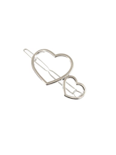 platinum Alloy Minimalist Hollow Heart  Hair Pin