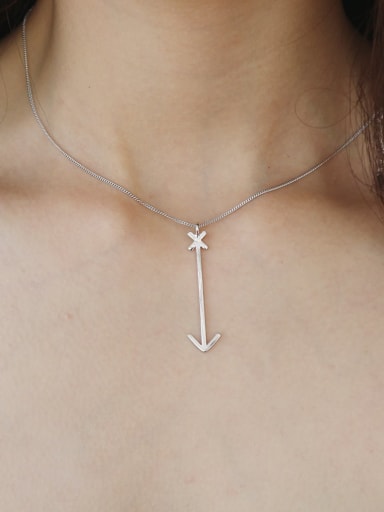 925 Sterling Silver Anchor Trend Initials Necklace