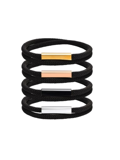 custom Stainless steel Cotton Rope Geometric Minimalist Strand Bracelet