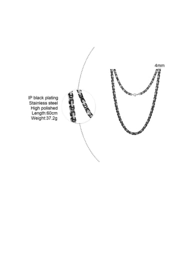 Black steel 4.0mm *60cm{NC-698} Titanium Steel Irregular Vintage Necklace