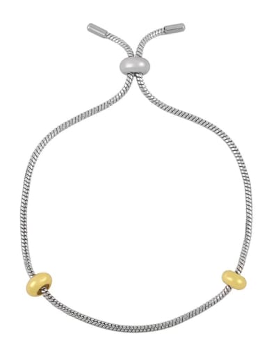 Silver Bracelet Brass Cubic Zirconia square Letter Minimalist Adjustable Bracelet