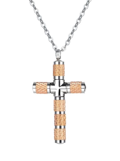 Titanium Steel Cubic Zirconia Cross Minimalist Necklace